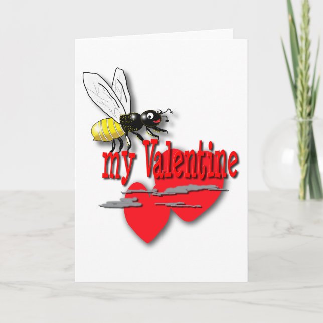 Cartes Pour Fêtes Annuelles Bee My Valentine Cute Valentine's Day (Devant)