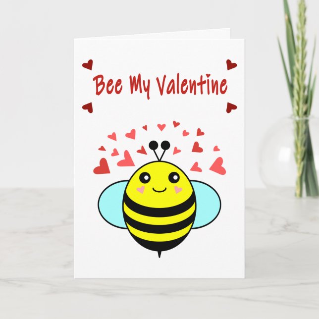 Cartes Pour Fêtes Annuelles Bee My Valentine - Jolie Bee Valentine's Day (Devant)