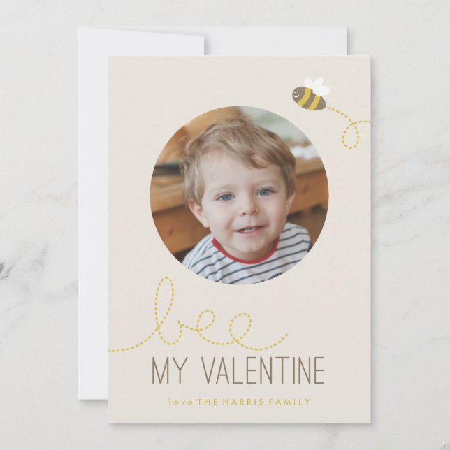 Cartes Pour Fêtes Annuelles Bee My Valentine's Day Card (Devant)