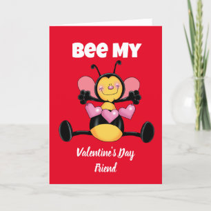 Cartes Pour Fêtes Annuelles Bee My Valentine's Day Friend card