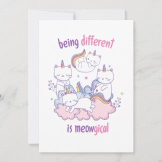 Cartes Pour Fêtes Annuelles Being different is meowgical Funny unicorn cat