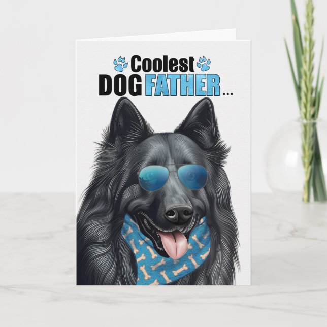 Cartes Pour Fêtes Annuelles Belge Sheepdog Coolest Papa Jamais Fête des pères (Devant)