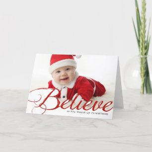 Cartes Pour Fêtes Annuelles Believe - Photo Holiday Card