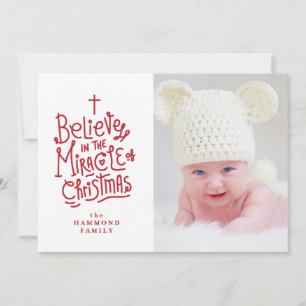 Cartes Pour Fêtes Annuelles Belive in the Miracle of Christmas Holiday Card