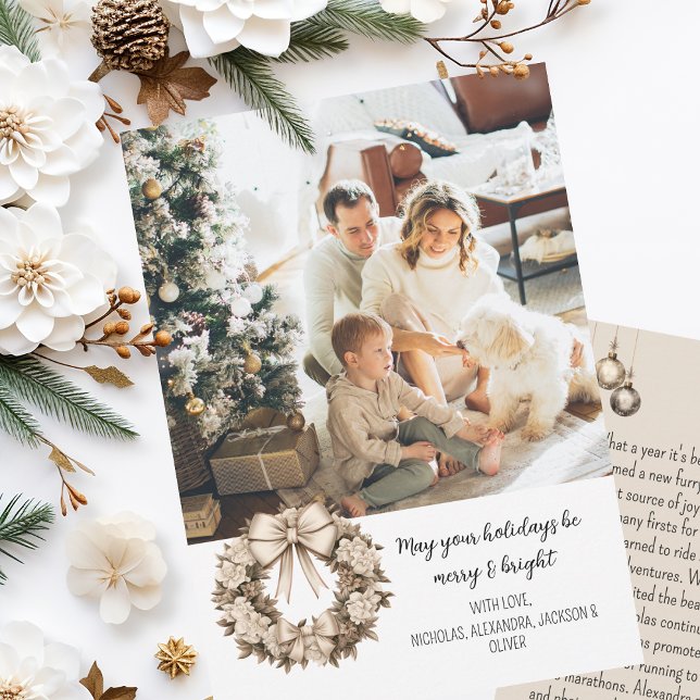Cartes Pour Fêtes Annuelles Belle année de Noël Boho en revue (Créateur téléchargé)