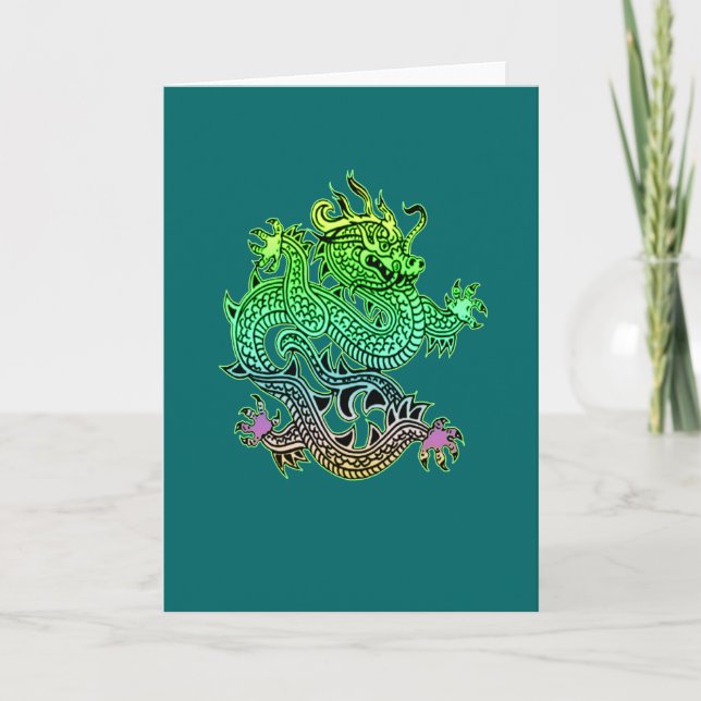 Cartes Pour Fêtes Annuelles Belle année des cadeaux de dragon (Devant)