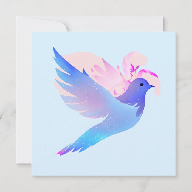 Cartes Pour Fêtes Annuelles Belle Aquarelle Bleue (Devant)
