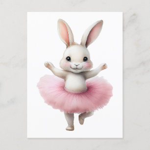 Cartes Pour Fêtes Annuelles Belle ballerine de lapin blanc danse ballet