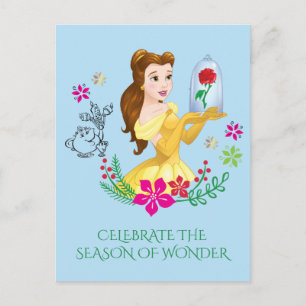 Cartes Pour Fêtes Annuelles Belle   Belle Et Son Rose De Noël