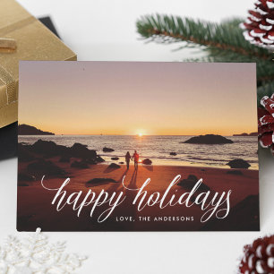 Cartes Pour Fêtes Annuelles Belle calligraphie Noël Photo Happy