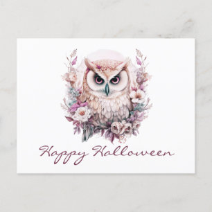 Cartes Pour Fêtes Annuelles Belle Chouette Florale Happy Halloween