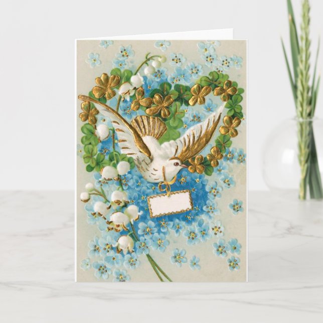 Cartes Pour Fêtes Annuelles Belle colombe blanche paisible (Devant)