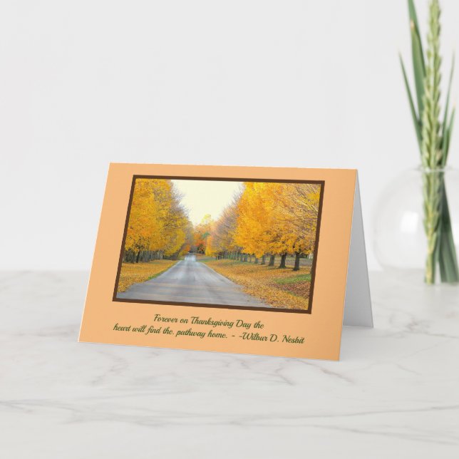 CARTES POUR FÊTES ANNUELLES BELLE CONDUITE AVEC ARBRES D'OR/THANKSGIVI (Devant)