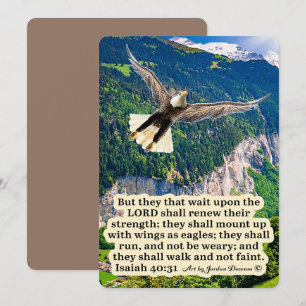 Cartes Pour Fêtes Annuelles Belle Écriture d'aigle Isaïe 40:31