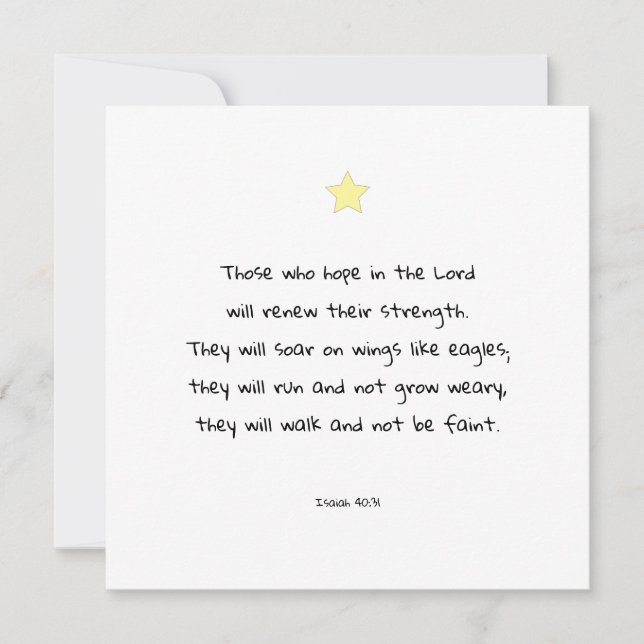 Cartes Pour Fêtes Annuelles Belle Écriture Encourageante Bible Verse Citation (Devant)