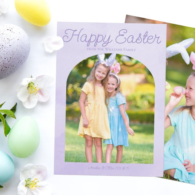 Cartes Pour Fêtes Annuelles Belle Famille de Pâques Photo Lumière Arc violet (Créateur téléchargé)