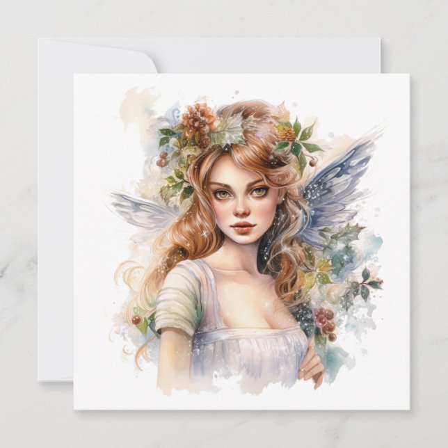 Cartes Pour Fêtes Annuelles Belle fée de Noël (Devant)