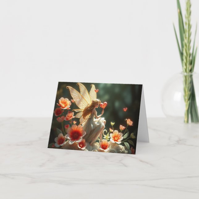 Cartes Pour Fêtes Annuelles Belle Fée Romantique Delicate (Devant)