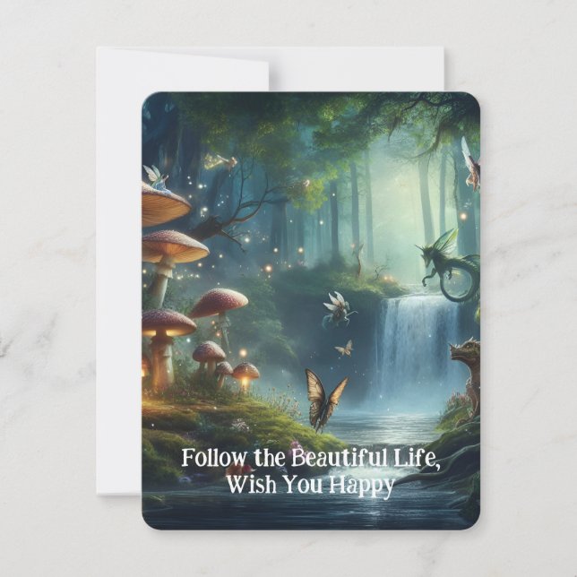 Cartes Pour Fêtes Annuelles Belle forêt naturelle Paradise (Devant)