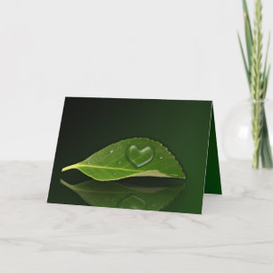 Cartes Pour Fêtes Annuelles Belle gouttelette d'eau en forme de coeur sur la f