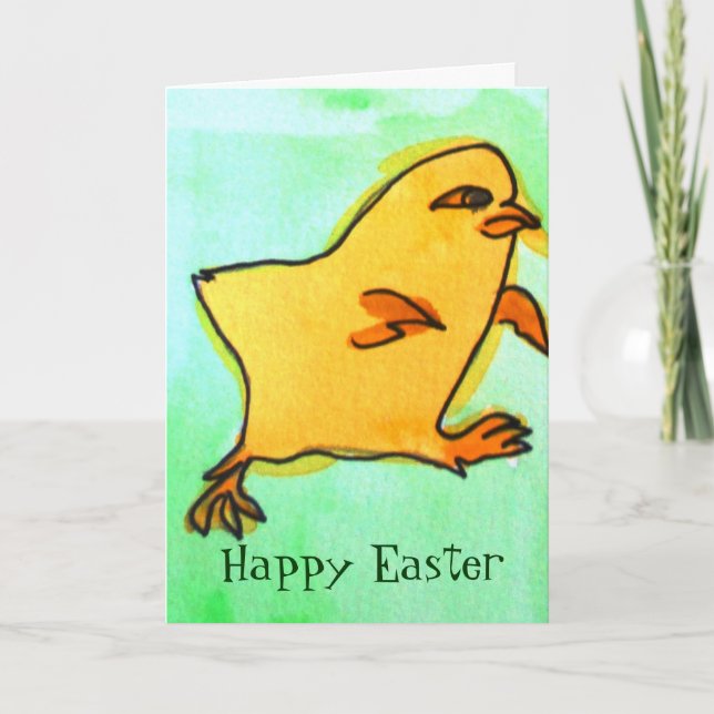 Cartes Pour Fêtes Annuelles Belle hanche Retro de poussette de Pâques illustra (Devant)