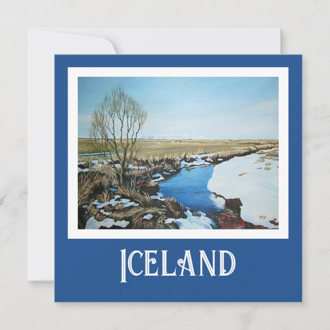 Cartes Pour Fêtes Annuelles Belle Islande réalisme paysage paysage scène art (Devant)