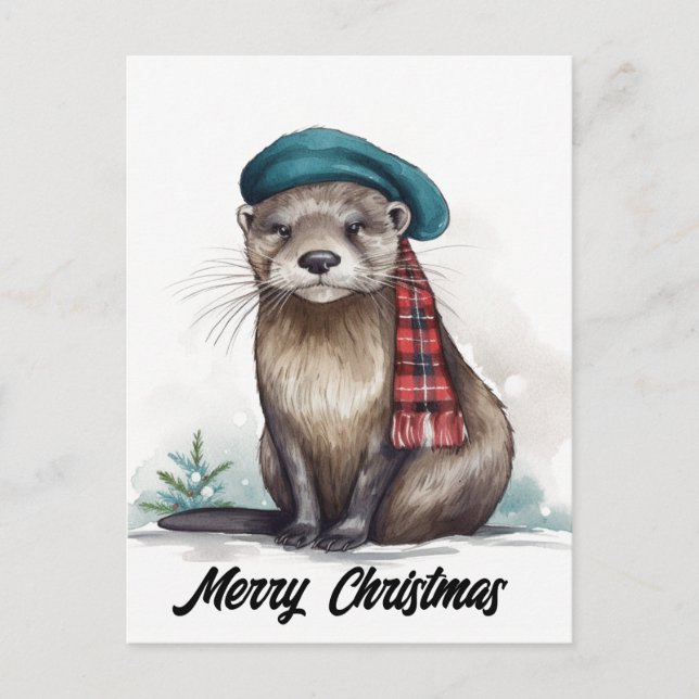 Cartes Pour Fêtes Annuelles Belle Loupe de Noël (Devant)
