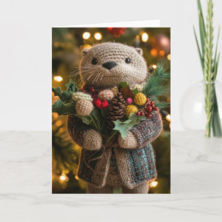 Cartes Pour Fêtes Annuelles Belle Loupe de Noël Crochetée