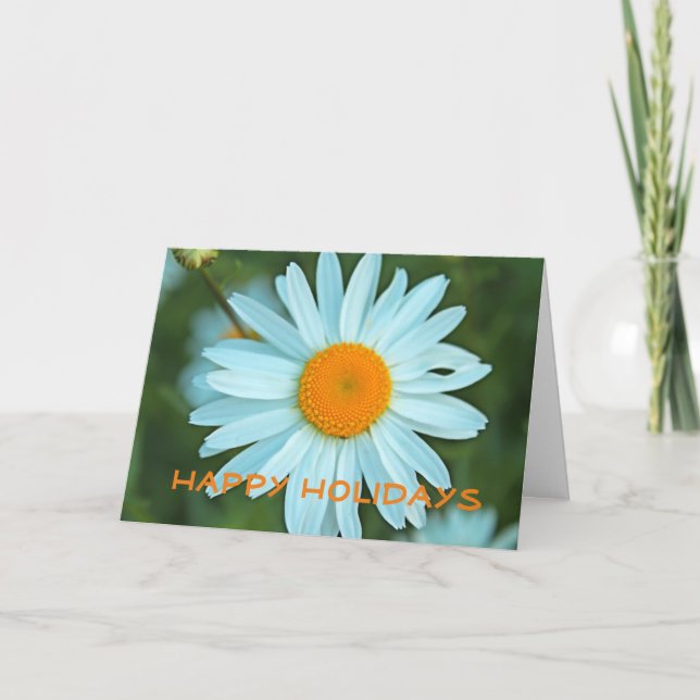 Cartes Pour Fêtes Annuelles Belle marguerite blanche fleur joyeuse vacances (Devant)