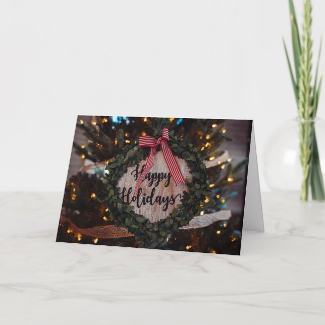 CARTES POUR FÊTES ANNUELLES BELLE RÉCOLTE AVEC UN BON MESSAGE DE VACANCES (Devant)