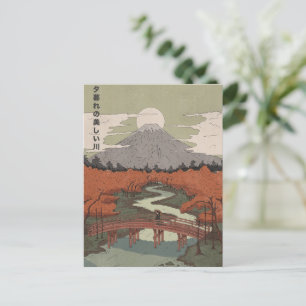 Cartes Pour Fêtes Annuelles Belle Rivière Au Crépuscule