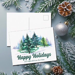 Cartes Pour Fêtes Annuelles Belle société d'arbre de Noël paysage personnalisé