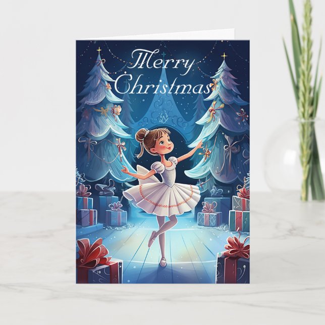 Cartes Pour Fêtes Annuelles Belle Suite du Casse-Noisette Ballerine Noël (Devant)