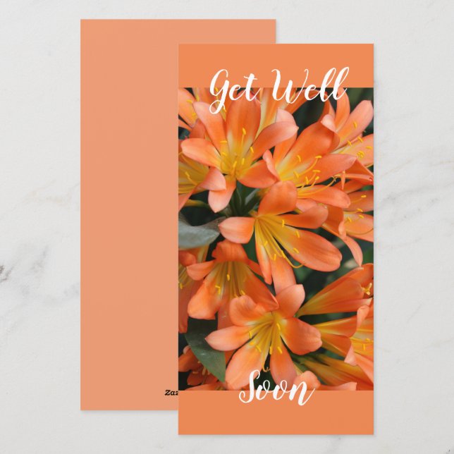 Cartes Pour Fêtes Annuelles Belles fleurs de lys de Kaffir orange (Devant / Derrière)