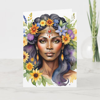 Cartes Pour Fêtes Annuelles Beltane Déesse d'Été Florale Wicca Sabbat 