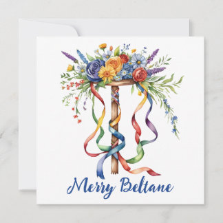 Cartes Pour Fêtes Annuelles Beltane Maypole Floral Summer Begins Sabbat