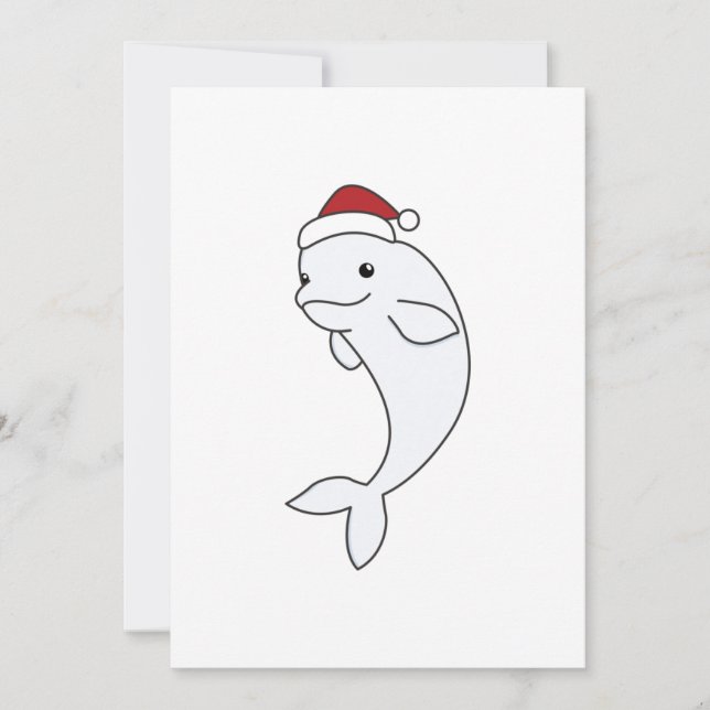 Cartes Pour Fêtes Annuelles Béluga Baleine Joyeux Noël Animaux d'hiver Baleine (Devant)