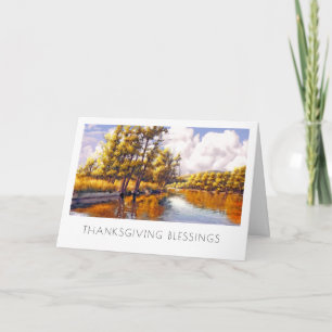 Cartes Pour Fêtes Annuelles Bénédiction d'action de grâce. Paysage de la riviè