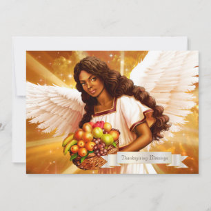 Cartes Pour Fêtes Annuelles Bénédiction d'action de grâce. Peinture d'ange