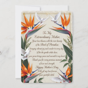 Cartes Pour Fêtes Annuelles Bénédiction de la Fête des Mères Bird of Paradise