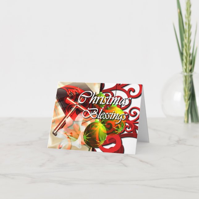 Cartes Pour Fêtes Annuelles Bénédiction de Noël (Devant)