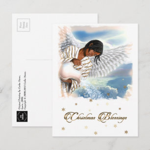 Cartes Pour Fêtes Annuelles Bénédiction de Noël Ange afro-américain