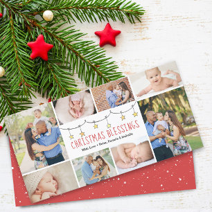 Cartes Pour Fêtes Annuelles Bénédiction de Noël   Collage de photos  