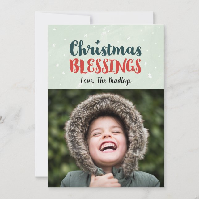 Cartes Pour Fêtes Annuelles Bénédiction de Noël en aquarelle (Devant)