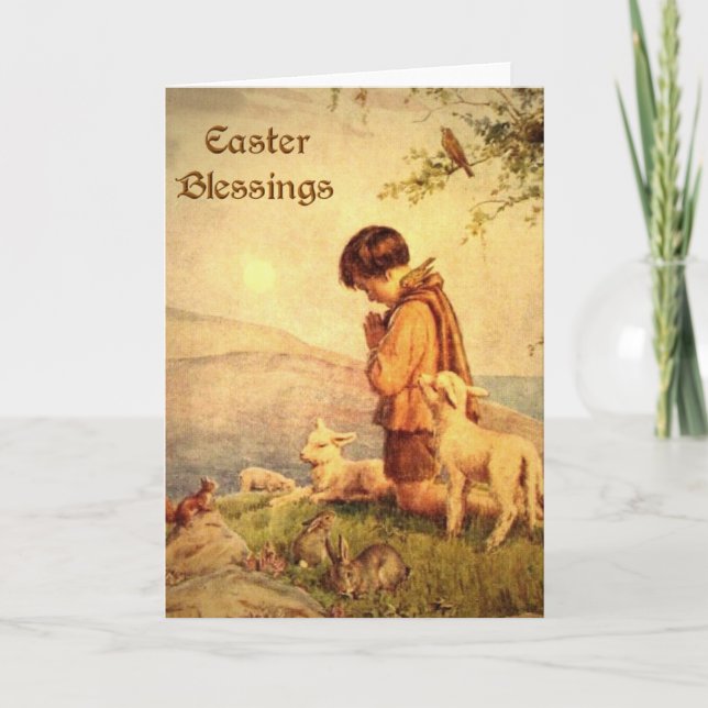 Cartes Pour Fêtes Annuelles Bénédiction de Pâques (Devant)