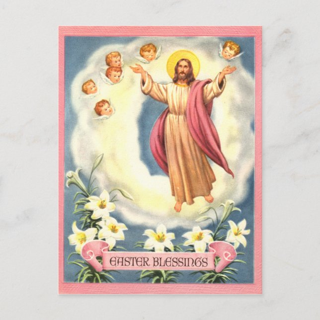 Cartes Pour Fêtes Annuelles Bénédiction de Pâques (Devant)