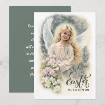 Bénédiction de Pâques. Beau petit ange religieux