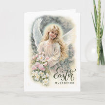 Bénédiction de Pâques. Beau petit ange religieux