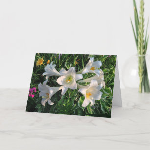 Cartes Pour Fêtes Annuelles Bénédiction de Pâques Fleurs Lys