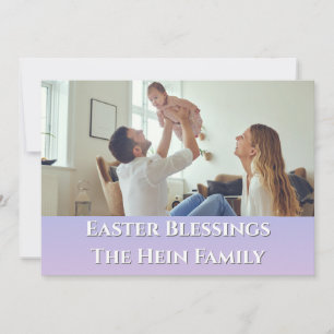 Cartes Pour Fêtes Annuelles Bénédiction de Pâques Plein Bleed Famille Photo vi